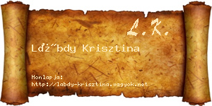 Lábdy Krisztina névjegykártya
